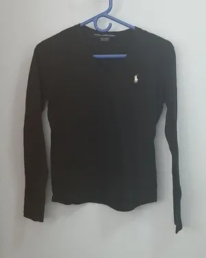 Ralph Lauren Black Long Sleeve V-Neck Tee with Polo Pony thumbnail 1