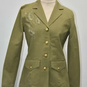 Lauren Ralph Lauren green jacket with embroidery flowers thumbnail 3