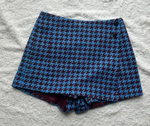 Avec Les Filles Blue and Burgundy Houndstooth Skort US Size 6 thumbnail 1