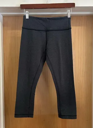 Lululemon Athletica Crop Charcoal Grey Leggings - size 2 or 4 thumbnail 1