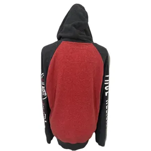 Unisex Raglan True Religion Sz M Red Zip Up Hoodie Sweatshirt thumbnail 10