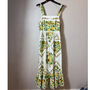 NWT FARM Rio Papaya Salad Scarf Maxi Dress Off‎ White Tropical Fruit Size M thumbnail 2