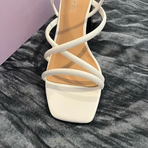 ILLUME - V White Strappy Block Heel Sandals by Lisa Vicky thumbnail 2