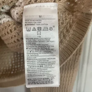 Gap Striped Cotton Crochet Sweater Medium Coastal Beach Preppy Nautical Neutral thumbnail 4