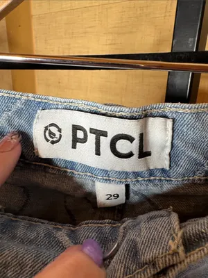 PTCL Heart Jacquard Barrel Leg Jeans Light Wash Size 29 / 10 thumbnail 3