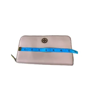 Tory Burch Robinson wallet - pink rose Leather Continental Zip Around Wallet -se thumbnail 10