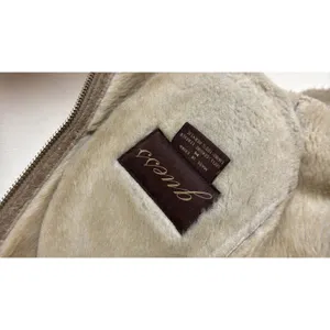 Guess Shearling Jacket Women's Tan Faux Fur Lined Suede Leather Coat Medium thumbnail 11