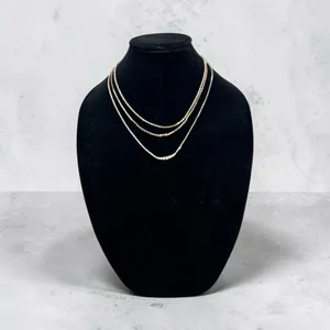 Rhinestone Layered Necklace Set Gold thumbnail 2