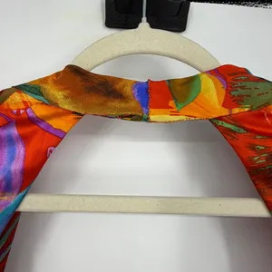 Vintage Cache Dress Size 2 Orange Abstract Floral Open Back Silk Blend Y2K Midi thumbnail 3