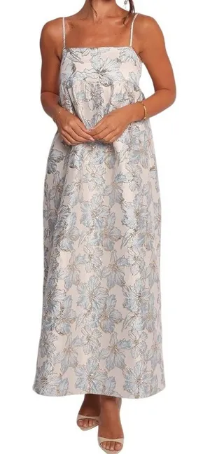 Petal & Pup Yasmine Maxi Dress Womens M Baby Blue‎ Floral Empire Waist Coquette thumbnail 1