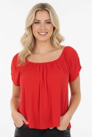 Altar'd State size small red boho tie sleeve top thumbnail 1