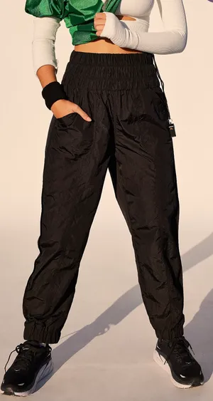 Free People Movement The Way Home Joggers Womens XS Black High Waist Nylon thumbnail 1