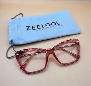 Zeelool Pink Tortoiseshell Women’s Fashion Glasses Frame, No prescription thumbnail 1