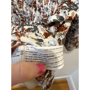 Abercrombie Fitch Womens Smocked Square‎ Neck Puff Sleeve Floral Crop Top Size S thumbnail 5