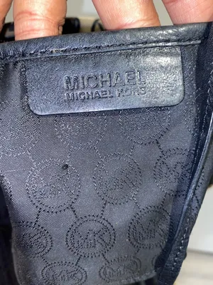 Michael Kors Black and Beige MK Monogram Satchel with Crossbody Strap thumbnail 14