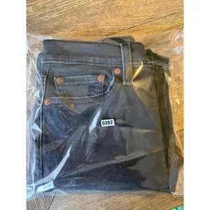 Levis Wedgie Straight Jeans 27 Black High Rise‎ Distressed Ripped Knee thumbnail 7
