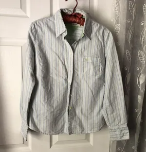 Tommy Hilfiger Striped button up Shirt classic 100% cotton women size M thumbnail 1
