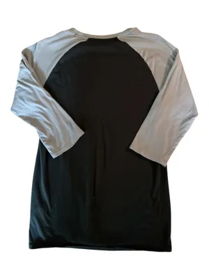 Nike Air Men's Raglan 3/4 Sleeve Graphic T-Shirt - Black/Grey - Size Small thumbnail 2