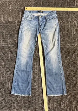 Levis 524 Too Superlow Jeans Juniors size 9 Boot Stretch Faded Blue Low Rise thumbnail 1