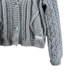 Taylor Swift The Tortured Poets Department TTPD Grey Cable Knit Cardigan MD/LG thumbnail 4
