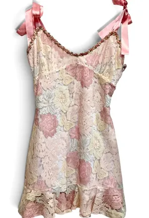 Sugar Thrillz Dolls Kill Pink Floral Butterfly‎ Lace Mini Dress Whimsigoth S thumbnail 1
