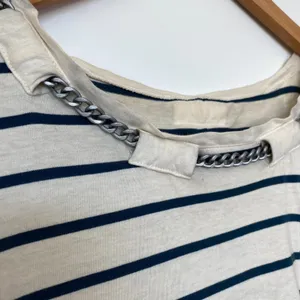Madewell Navy & White Striped Sail Away Striped Chain Neckline Tee Womens S thumbnail 4