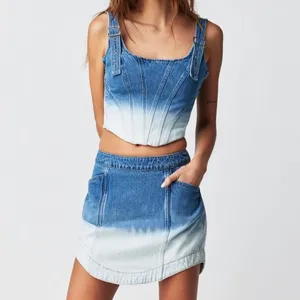 Amanda Uprichard‎ Raisa Top in Ioania Denim Buckle Crop Top Sz Lg thumbnail 2