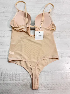 Decorus Shapewear Backless Bodysuit Plunge: Low back Shaper thumbnail 3