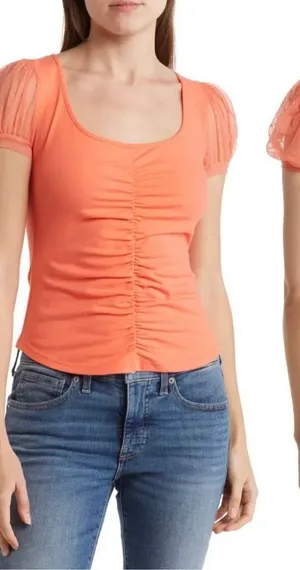 Free People Blush Up Cami‎ ruched blouse XS thumbnail 1