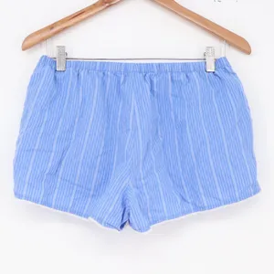 Auden Sleep Shorts Womens Small Pinstripe Blue Lace Trim Pajamas Excellent thumbnail 4