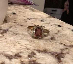 Amethyst & rhinestone vintage ring Black thumbnail 1
