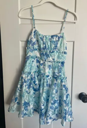 Majorelle Revolve Demi Mini Blue Floral Dress thumbnail 3