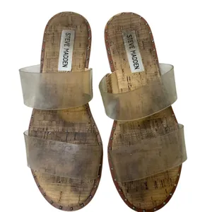 Steve Madden Ivara flat cork slide clar strap sandal size 6 summer‎ spring shoe thumbnail 1