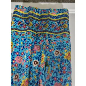 Pretty Garden Wrap Short Sleeve Maxi Dress Colorful Beautiful Boho Prairie sz M thumbnail 7
