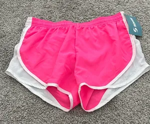 Soffe Pink Low Rise Shorts with White Trim thumbnail 1