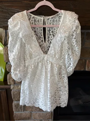 For Love and Lemons Santo Lace Romper thumbnail 1