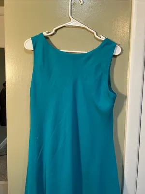 Drapers & Damons Women’s Size Medium Sleeveless Midi Dress Teal Blue Green Scoop thumbnail 6