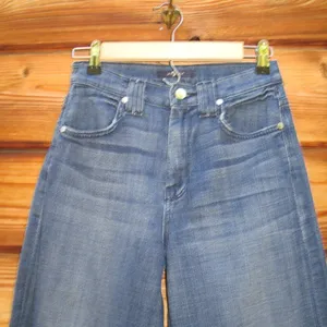 7 For All Mankind High Waist Raw Hem Culottes Jeans thumbnail 4
