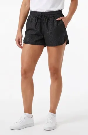 Zyia Active Shorts Womens M Leopard Print Black Athletic Running Excellent thumbnail 1