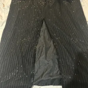 Vintage Right Choice Silk Beaded Gown Black Evening Dress 1980s Made in India‎ thumbnail 16