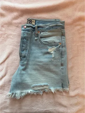 Free People Jean Shorts Distressed thumbnail 3