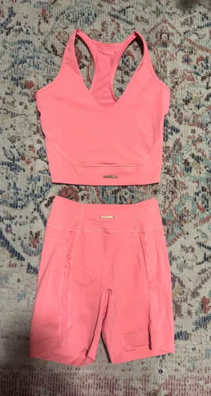 gym shark X whitney simmons pink set pink peony size small no size tags thumbnail 1