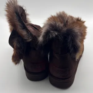 UGG Australia Brown Suede Faux Fur Cuff Winter Boots Womens 10 thumbnail 6