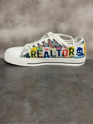 Realtor Canvas Sneakers Women's Size 8 White/Multicolor thumbnail 14