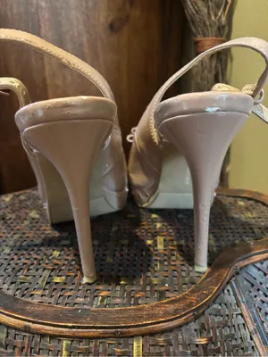 LC Lauren Conrad Blush Patent Peep-Toe Slingback Heels with Bow thumbnail 5
