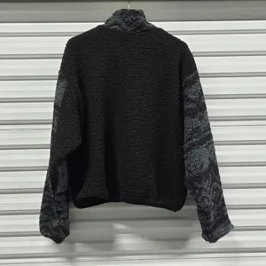 Reebok Core 10 Oversized Sherpa Jacket Womens Large Black Cozy Outdoor Fall thumbnail 6