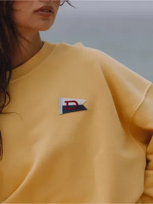Daily Drills Sunny Yellow Heavyweight Oversized Out East Crewneck Sweatshirt thumbnail 4