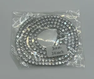 Kay Jewelers Moissanite Tennis Chain Silver 3mm 24 Inches Brand New VVS1 Necklace No Pass thumbnail 1