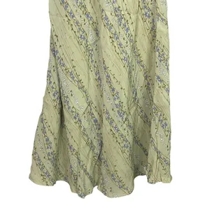 Zara Shimmery Floral Print Spaghetti Strap Slip Midi Dress Lined 10 Green Purple thumbnail 3