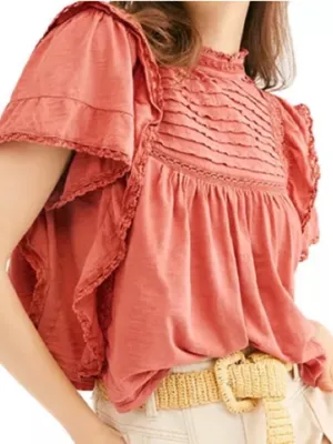 Free People 100% cotton La Femme Tee thumbnail 1